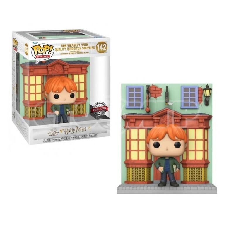 Funko Pop. Deluxe Harry Potter Ron Weasley with quality quidditch supplies (142)