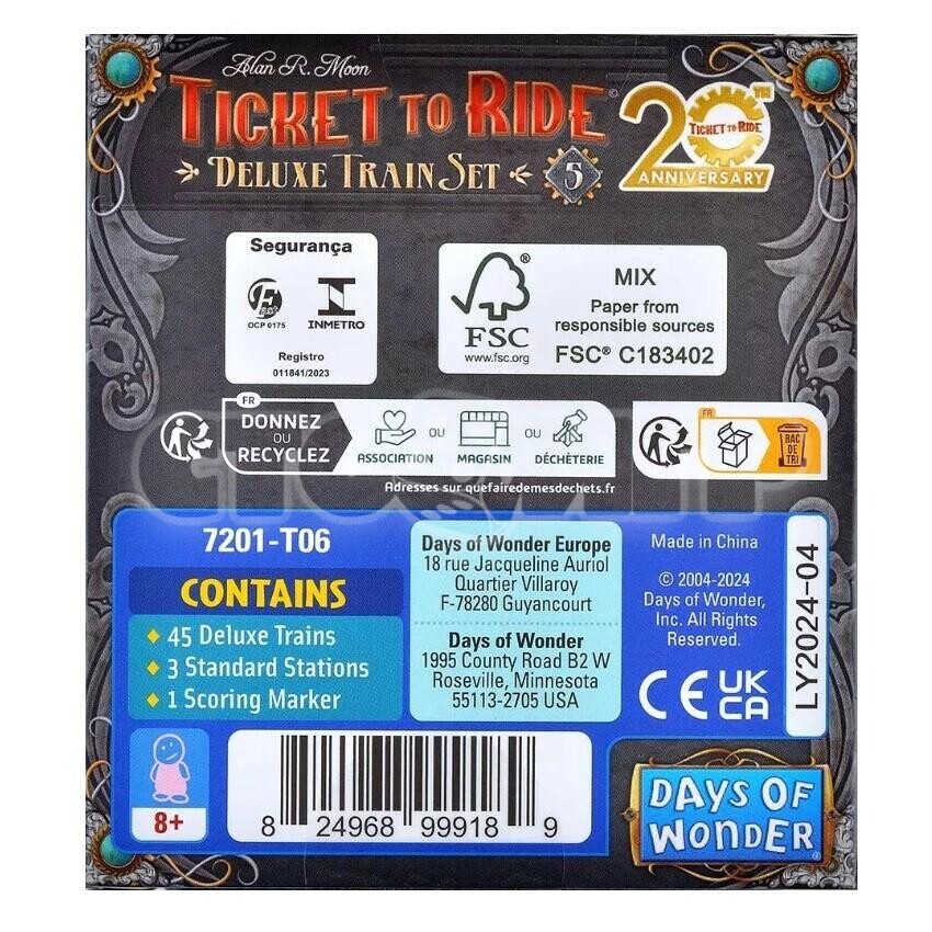 Ticket to Ride. Билет на поезд. Делюкс-набор вагонов (чёрный)